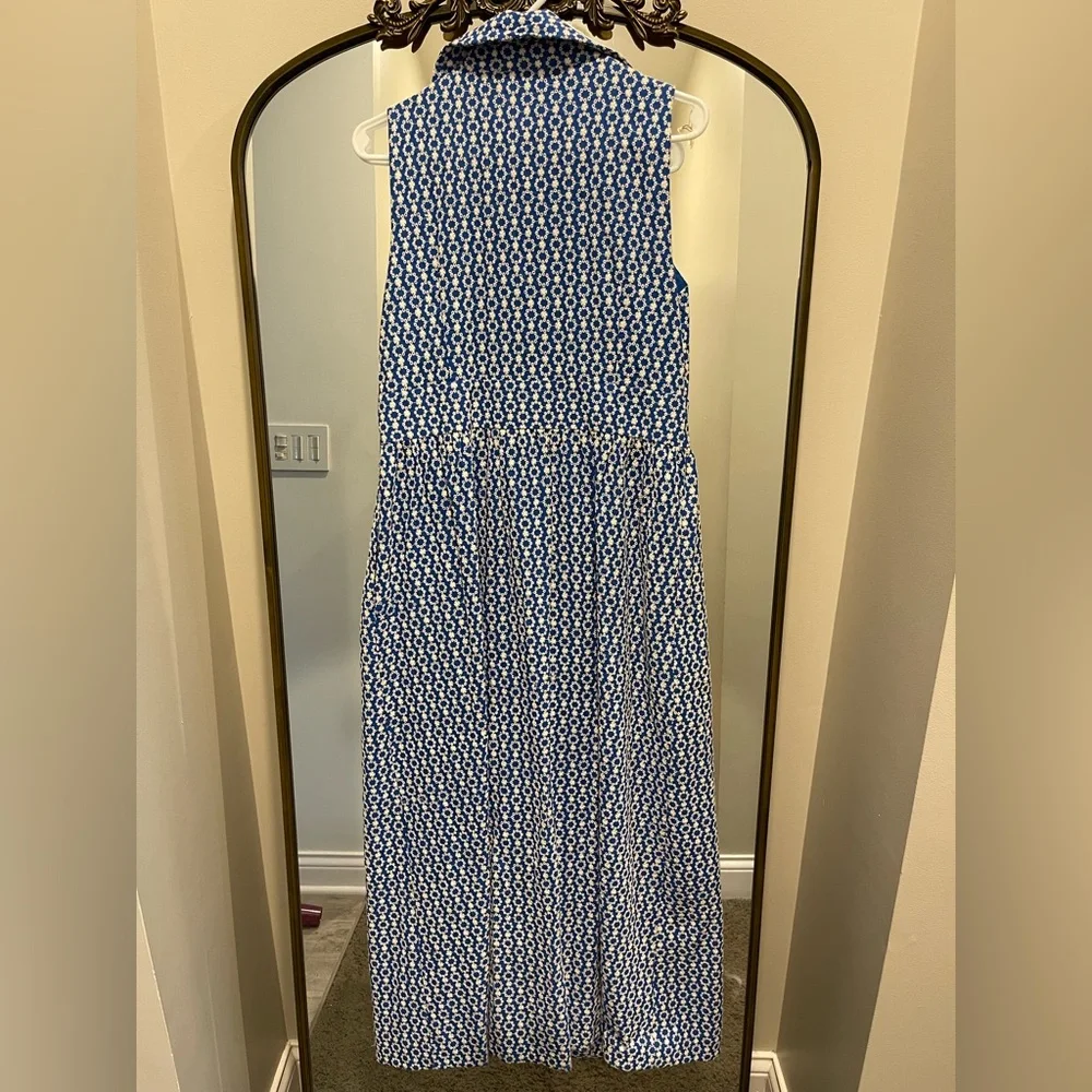 Pomander Place Blue and White Floral Dress M - Picture 8 of 12
